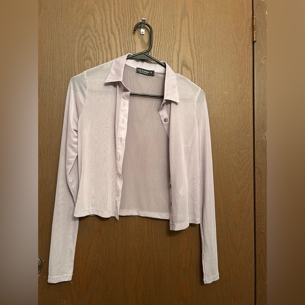 Lavender sheer button up